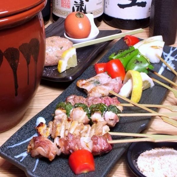 Exquisite yakitori served with homemade blended salt and homemade sauce! We have a wide variety!