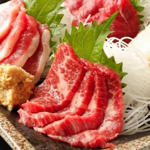 Be sure to try our wide variety of fresh horse sashimi at our store!