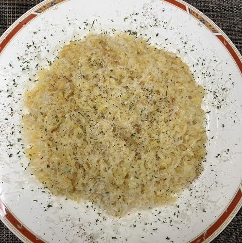 ムール貝の白ワイン蒸しの残ったスープでリゾット