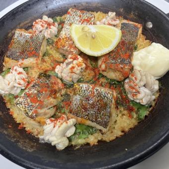 真鱈と白子のパエリア