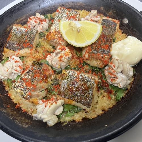 真鱈と白子のパエリア