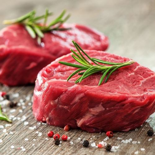 Hokkaido beef tenderloin grilled on an iron plate