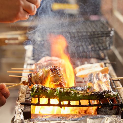 Authentic charcoal grilled yakitori♪