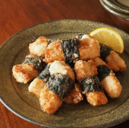 Seaweed wrapped chicken tempura