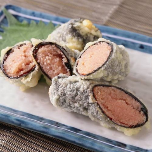 Seaweed wrapped in cod roe