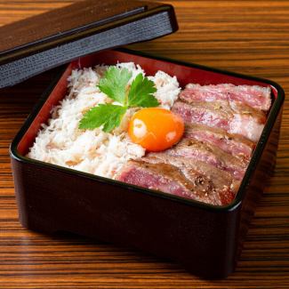 Japanese black beef sirloin steak and red snow crab KANIKUJYU