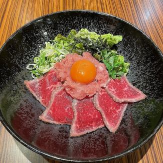 Kuroge Wagyu Roast Beef and Three Kinds of Tuna Negitoro Rice Bowl