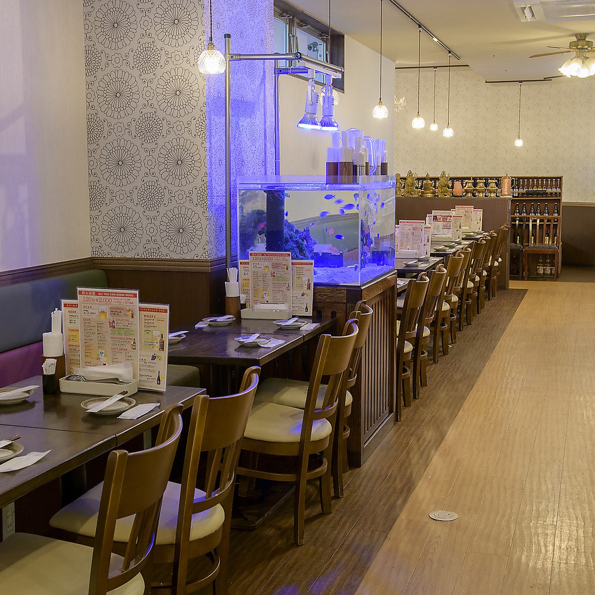 Sofa seats and booth seats are also available, making it a relaxing place for your after-party!