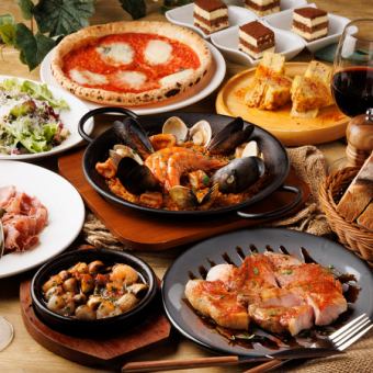 B course ★Most popular★ Seafood paella and grilled pork double main course! 2 hours all-you-can-drink included, 9 dishes total 5500→5000