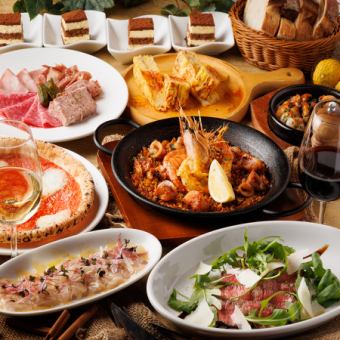 C course [2 hours all-you-can-drink] A luxurious course with seafood paella and grilled domestic beef {9 dishes * 6500 ⇒ 6000 yen}
