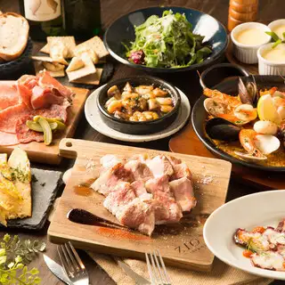 Bコース★人気No1★魚介のパエリアと豚グリルWメインコース!2H飲み放付き 6000円→5500円