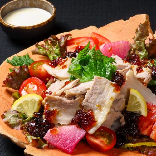 Chilled pork shabu-shabu salad