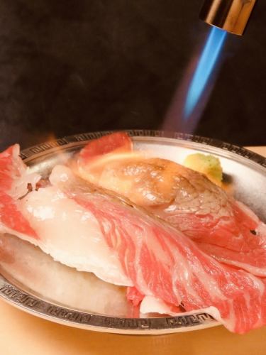 야마가타현 자오 고원 와규의 고기 초밥(2관)