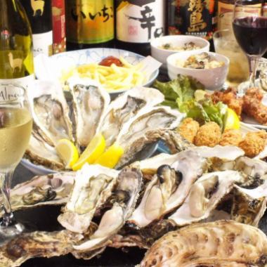 还提供牡蛎无限畅饮和无限畅饮。额外加1,580日元还可以无限畅饮。