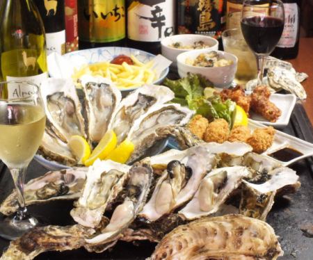位於川西鼻子口東口的一家可以盡情吃牡蠣的店♪可以吃到飽。提供無限暢飲。