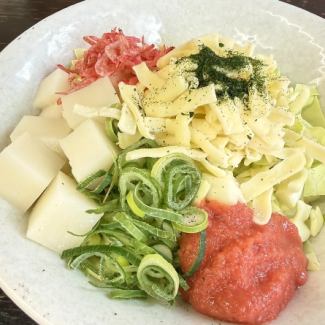 明太もちチーズもんじゃ焼き