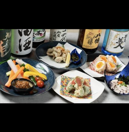 【2時間飲み放題付】お手軽宴会コース◆仕事帰りの乾杯やご宴会におすすめ〈全6品〉4500円(税込)