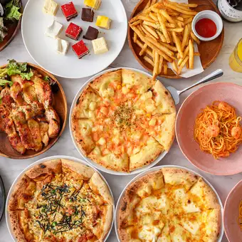 【ピザバイキング付】パスタ・揚げ物など料理60種ドリンク200種食べ飲み放題2H制【2980円税別】