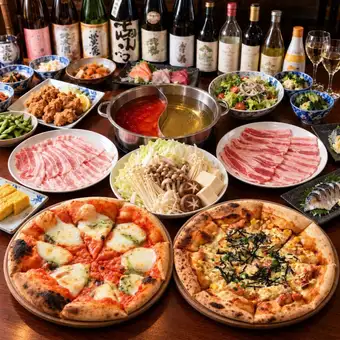 宴会プラン！ビールも飲み放題★ピザバイキング★しゃぶしゃぶ等も！2h食べ飲み放題4000円