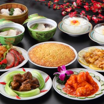 「竹套餐」共8道菜！招牌菜单：白兰炒面、大虾、鲍鱼4,500日元