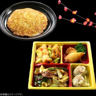 [Takeout only] Taste the spring! Chinese food set with our specialty "Bairan Yakisoba" bento