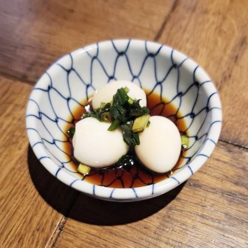 半熟うずらのニラ玉