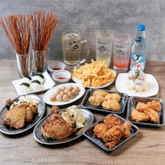 [120 minutes of all-you-can-drink draft beer included] Fried chicken and chicken on the bone are also included ◎ Banquet Manager Course 9 dishes total 3,500 yen