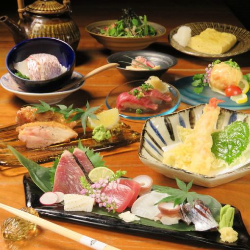 6000 yen course with 9 dishes + 120 minutes of all-you-can-drink
