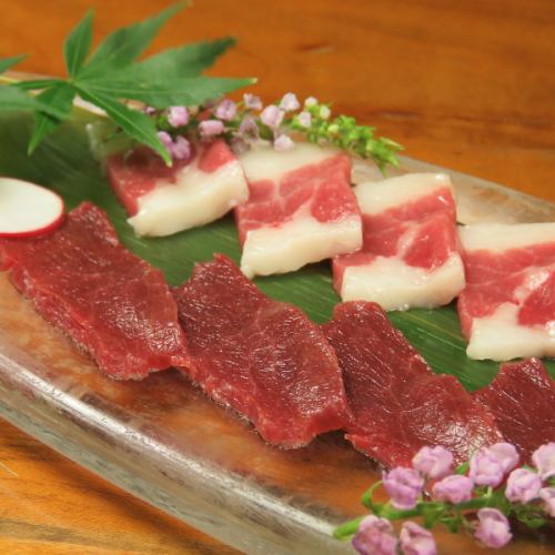 Raw horsemeat sashimi delivered directly from Kumamoto