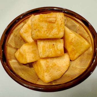 長芋カクテキ/冷奴/小茄子からし和え