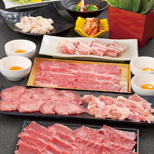 [All-you-can-eat premium Wagyu beef yakiniku and carefully selected Edomae sushi] 76 dishes all-you-can-eat for 100 minutes