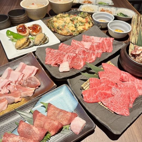 [Standard Yakiniku Course] A standard course to enjoy carefully selected Wagyu beef and Dogori Yakiniku, 7 dishes in total, 4,500 yen