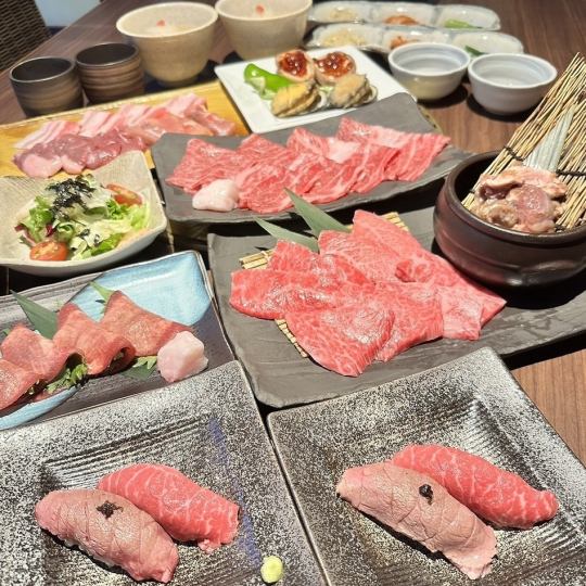 [Yakiniku course] Enjoy Wagyu beef top-grade loin and top-grade ribs in this course, 8 dishes in total, 6,000 yen