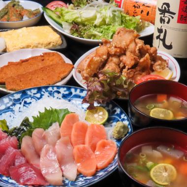 【飲み放題付き】鮮魚の盛り合わせ～徳島名物まで楽しめる！全8品デザート付6000円⇒5500円！