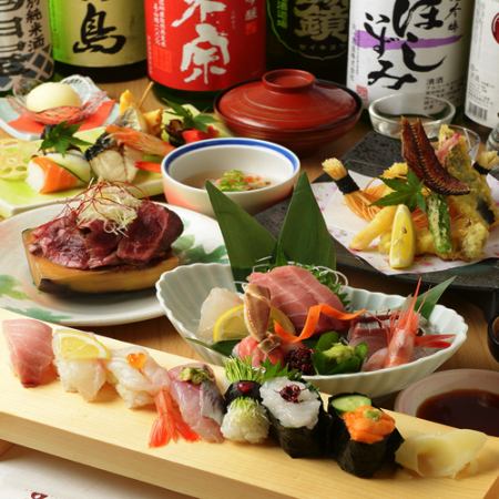 Comes with sashimi plate delivered directly from Kanazawa! Kaga Hyakumangoku course [2 hours all-you-can-drink with about 40 types of sake] 8,000 yen ⇒ 6,000 yen