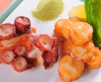 Fried raw octopus ~ served with matcha salt ~