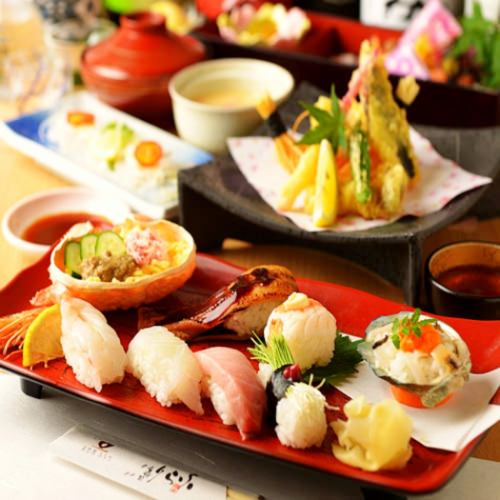 [Gorgeous sushi together!] Four seasons sushi course <120 minutes all-you-can-drink including 40 types of sake> 6,300 yen ⇒ 5,300 yen