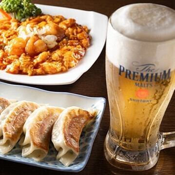 お疲れ様セット(餃子1品＋料理1品＋飲み物1杯)