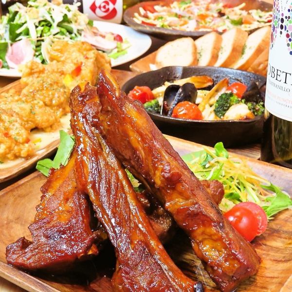 [Course B] Comes with special spare ribs! All-you-can-eat and drink about 50 kinds of dishes.