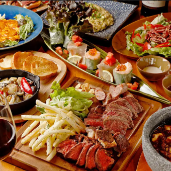 【和牛2種入り！】本気の贅沢コース＜全8品＞2h飲み放題付き・歓送迎会