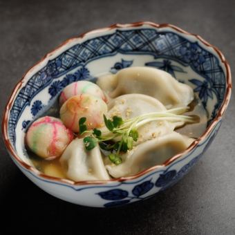 水餃子と手毬麩