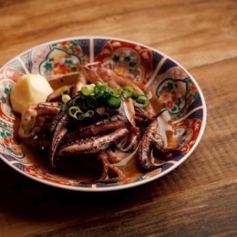 イカとキノコの肝バター焼き