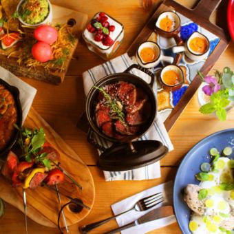 『Lunch』農園サラダバーにローストビーフ!プレミアムランチコース<120分飲み放題>2980