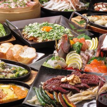 2.5⇒3 hours! Excellent!! Japanese black beef steak, sashimi platter, and other all-you-can-drink courses, 11 dishes in total, 6,000 yen
