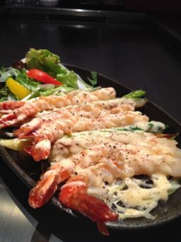 Shrimp mayo asparagus iron plate