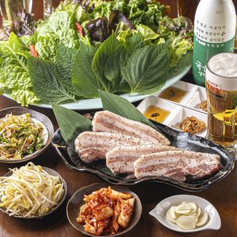 ☆飲み放題付きサムギョプサルコース◆1人前5000円(税込)※2人前～