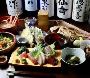 2.5時間飲み放題付き 限定日本酒三種コース税込6,600円