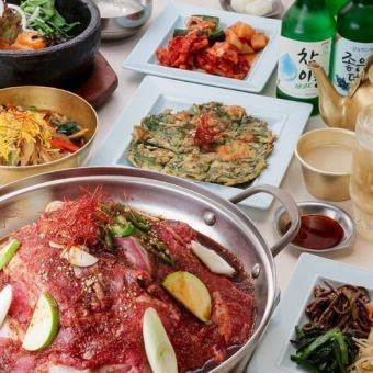 【僅限烹調】韓式牛腰肉和蔬菜壽喜燒「烤肉套餐」自家製醬油醬很好吃！2人份~