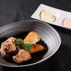 鶏のから揚げ＆フィッシュフライ 明太マヨソースとタルタルソース