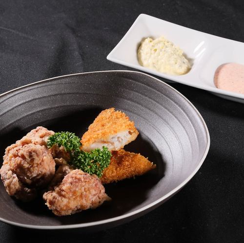 鶏のから揚げ＆フィッシュフライ 明太マヨソースとタルタルソース